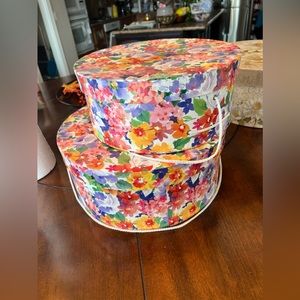 vintage nestling Decorative Floral Pattern Cardboard Storage/ hat box